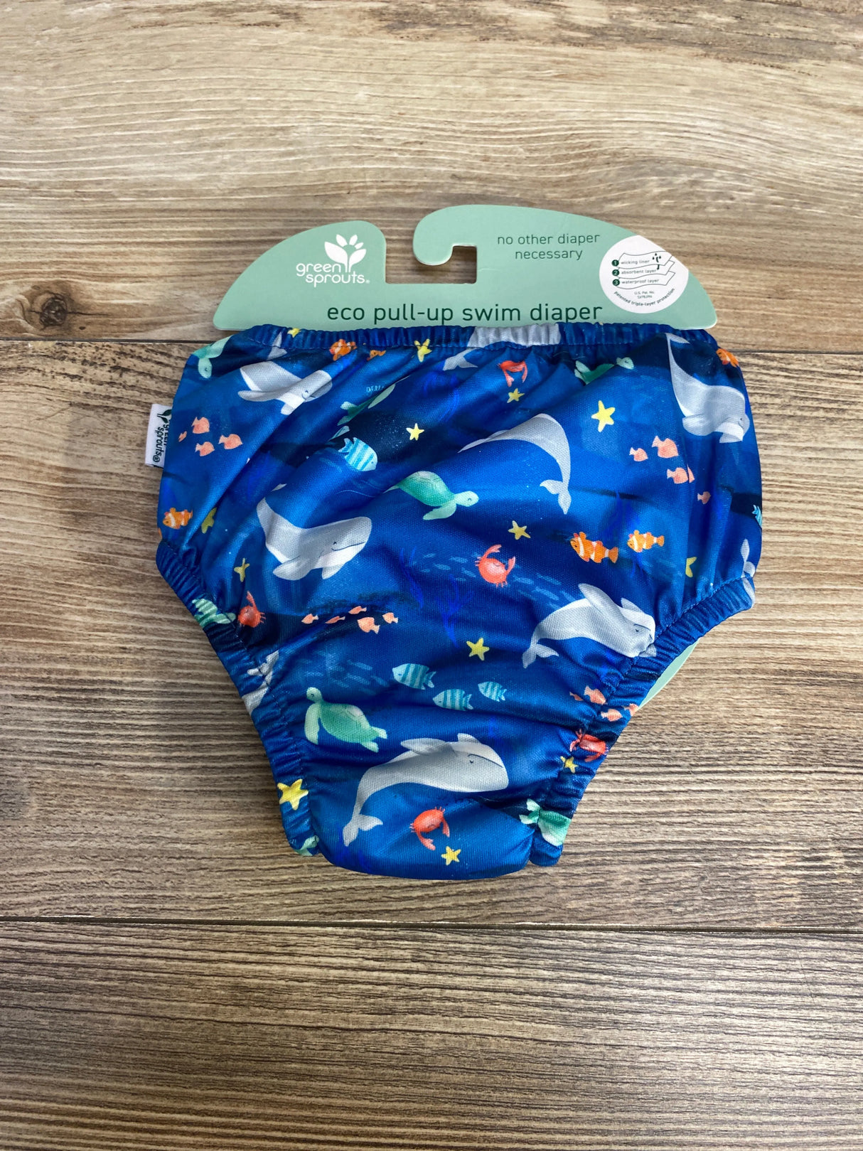 NEW Green Sprouts Eco Pull-Up Swim Diaper Blue sz 6m - Me n Mommy To Be