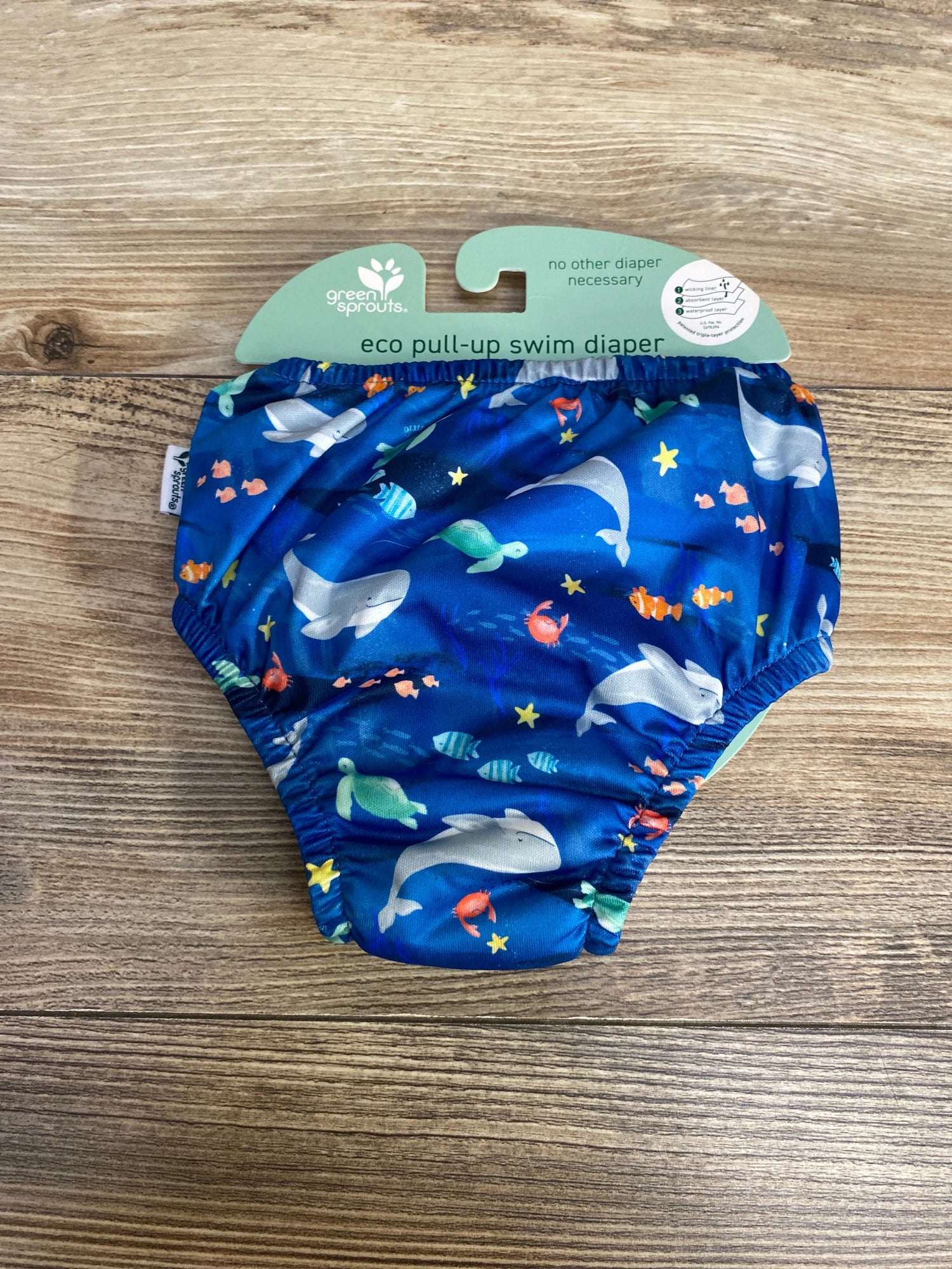 NEW Green Sprouts Eco Pull-Up Swim Diaper Blue sz 6m - Me n Mommy To Be