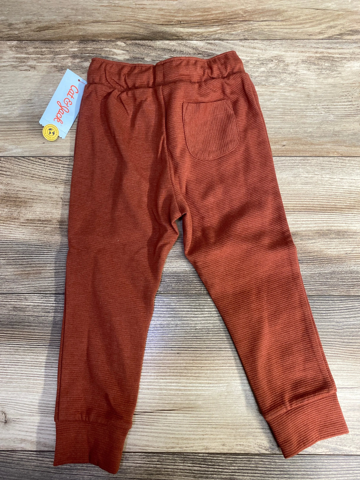 NEW Cat & Jack Ottoman Knit Joggers Fiery Brown sz 3T