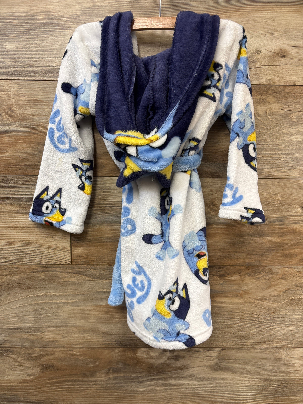 Bluey Plush Hooded Bath Robe White sz 4/5T