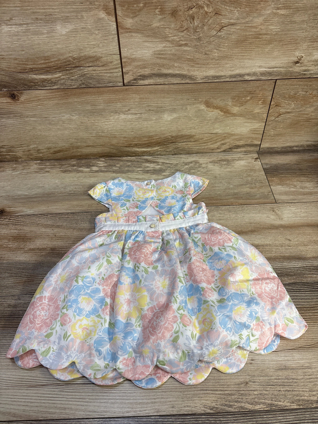 Tahari Sleeveless Floral Dress White sz 18m