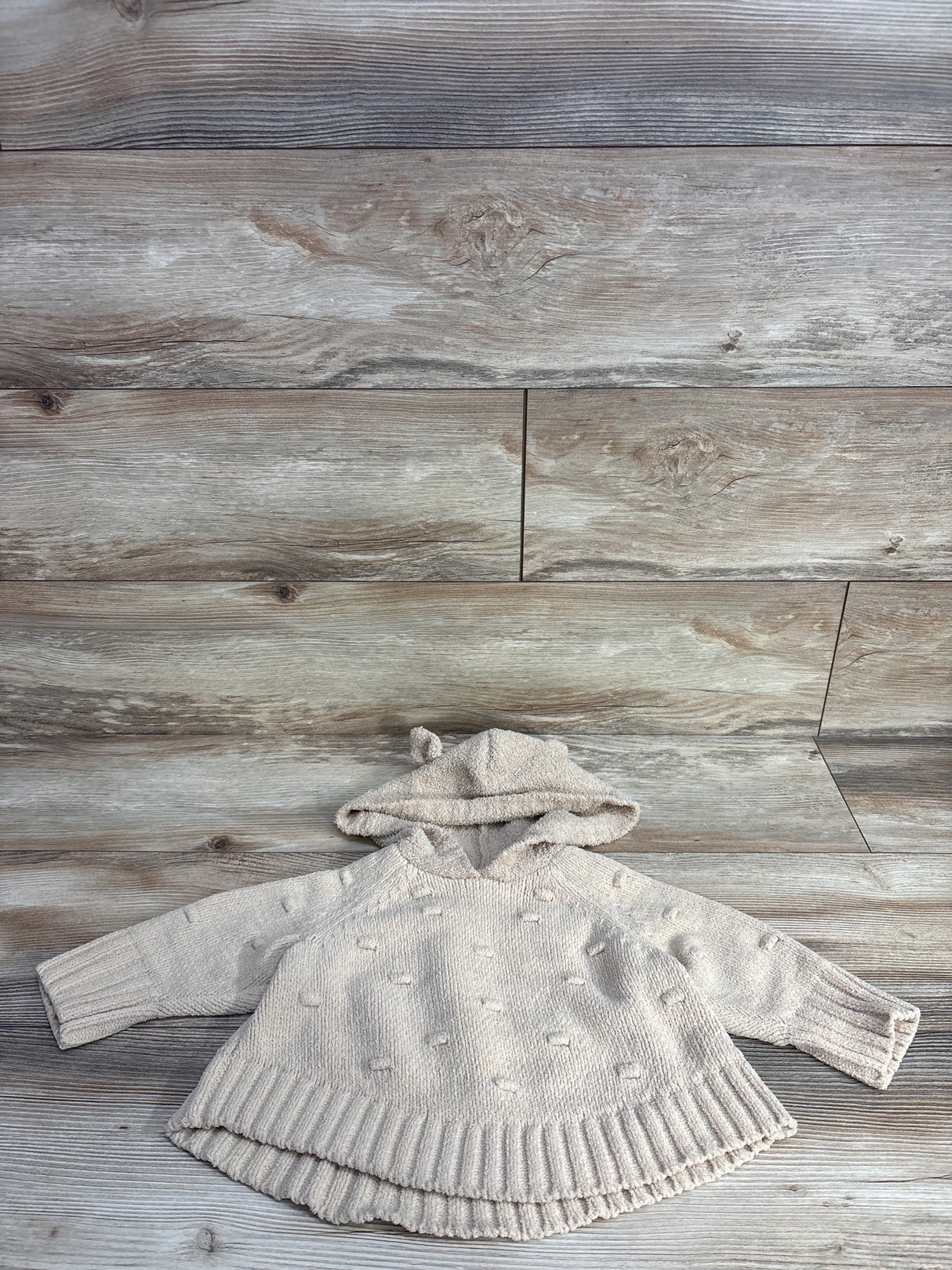 Cat & Jack Textured Pull Over Hoodie Sand 12-18m