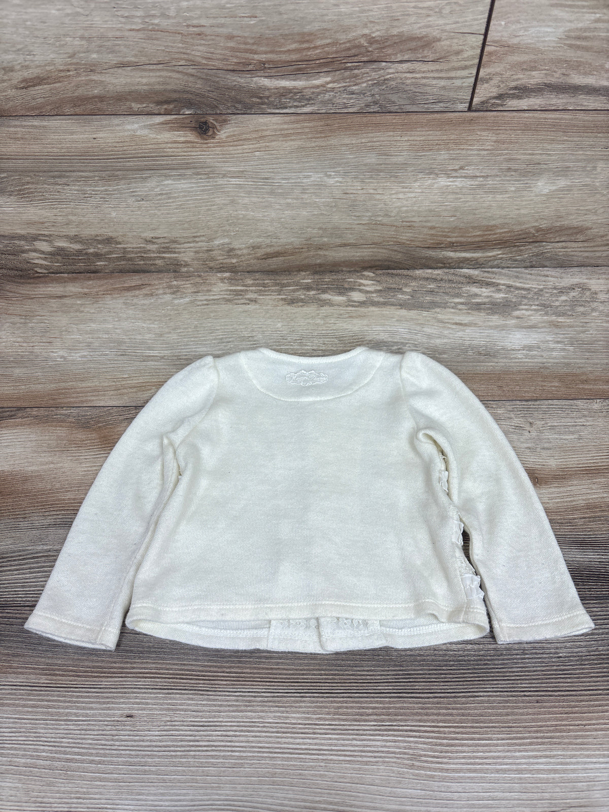 Mezzo Piano Ruffle Lace Button-Up Knit Cardigan Cream sz 9-12m