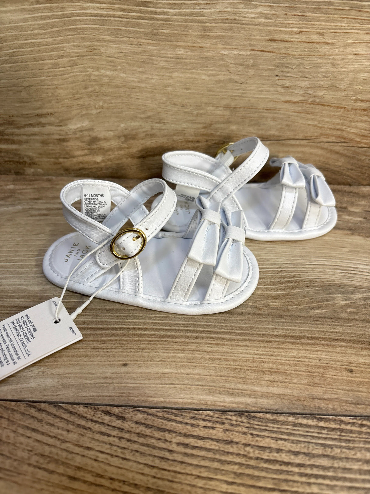 NEW Janie & Jack White Baby Bow Sandals sz 6-12m - Me n Mommy To Be