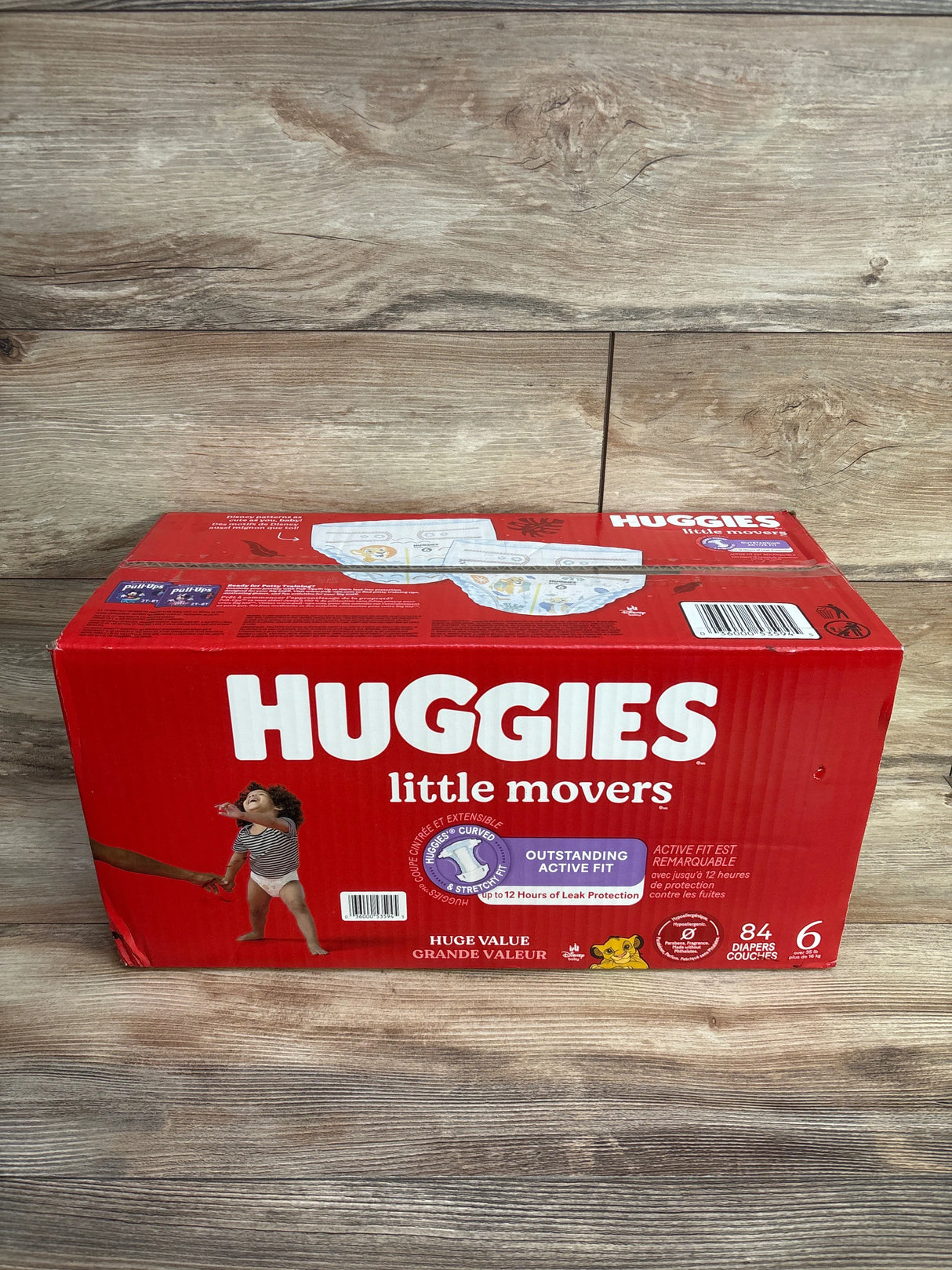 NEW Box of Huggies Little Movers Diapers 84ct. Size 6