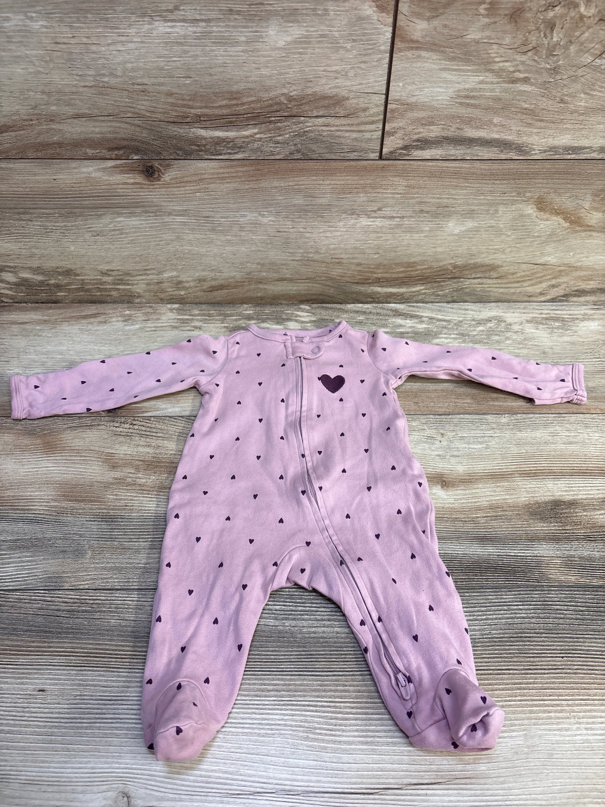 Simple Joys Heart Print Sleeper Pink sz 0-3m