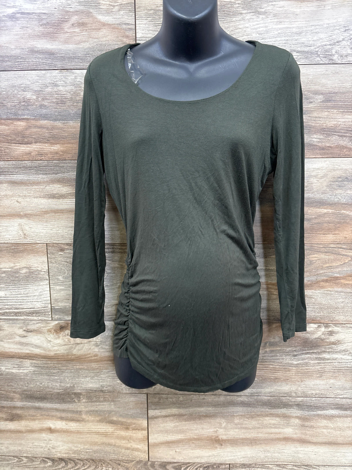 Emma's Expressions Maternity Ruched Shirt Emerald sz Large