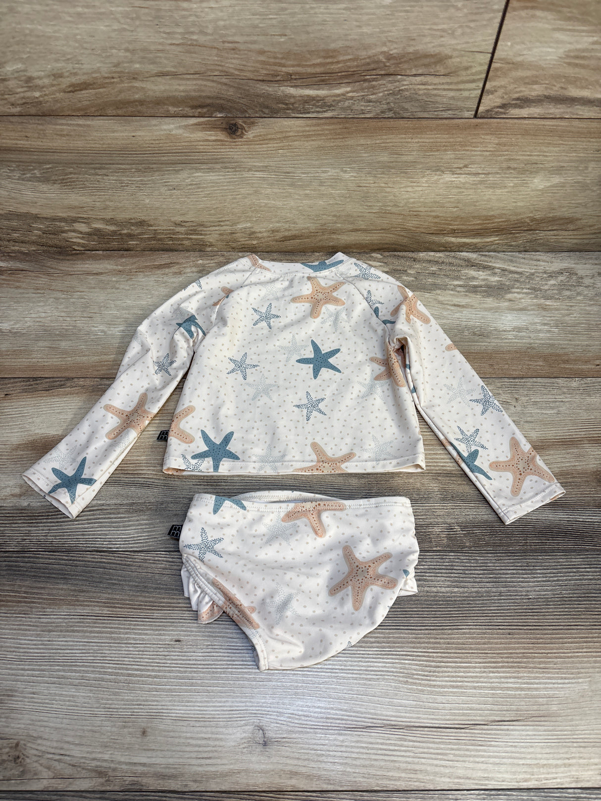 Modern Moments 2pc Starfish Rashgaurd Cream sz 2T