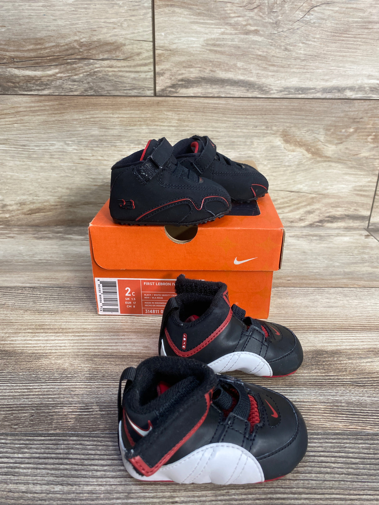 First Lebron IV (CB) Sneakers Gift Pack Red/Black sz 2c