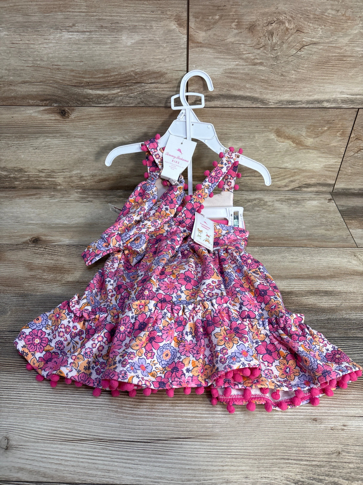 NEW Tommy Bahama 3pc Floral Dress + Shorts + Headband Pink sz 24m - Me n Mommy To Be