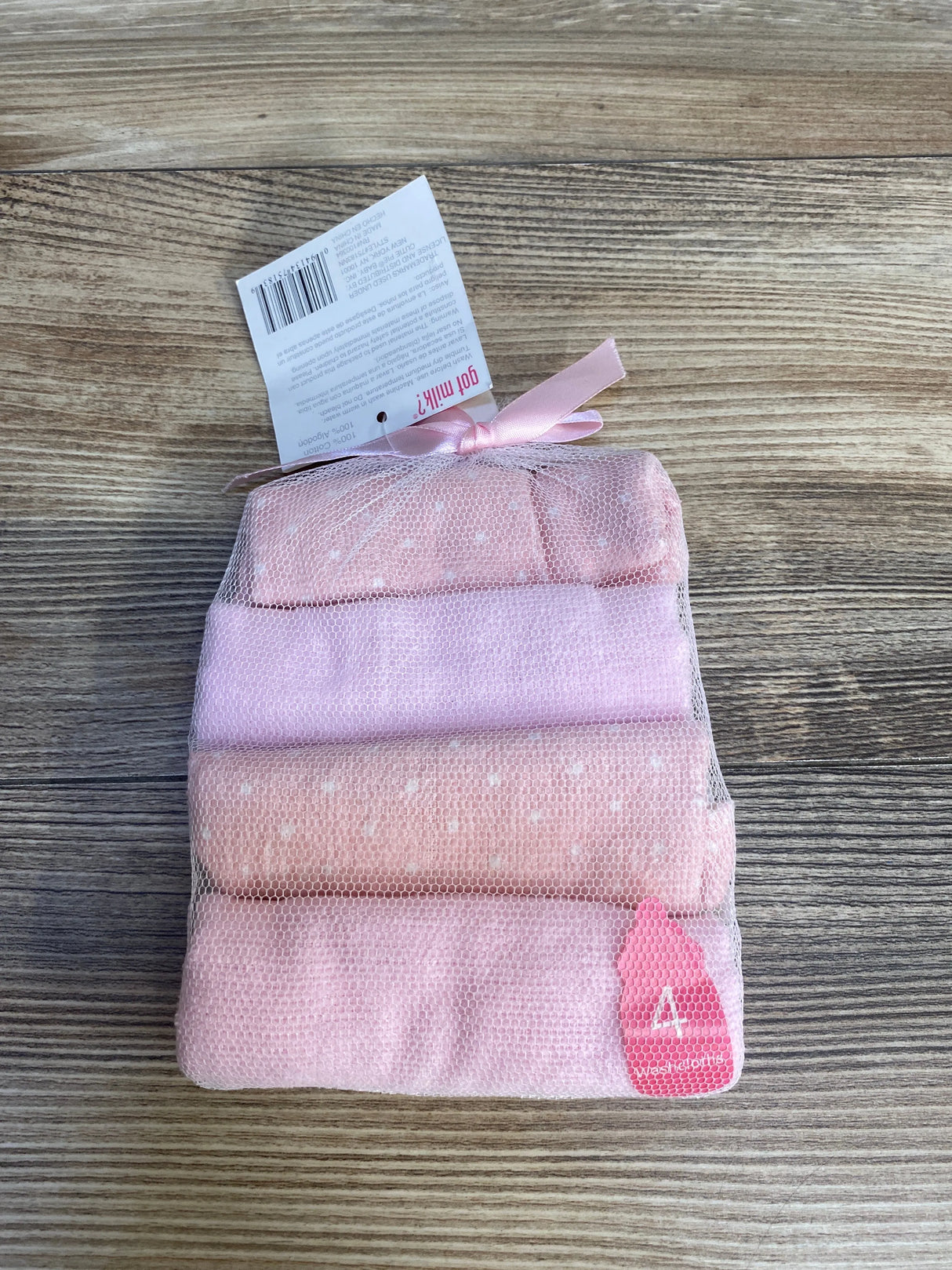 NEW Got Milk? Baby Washcloths Pink 4pk