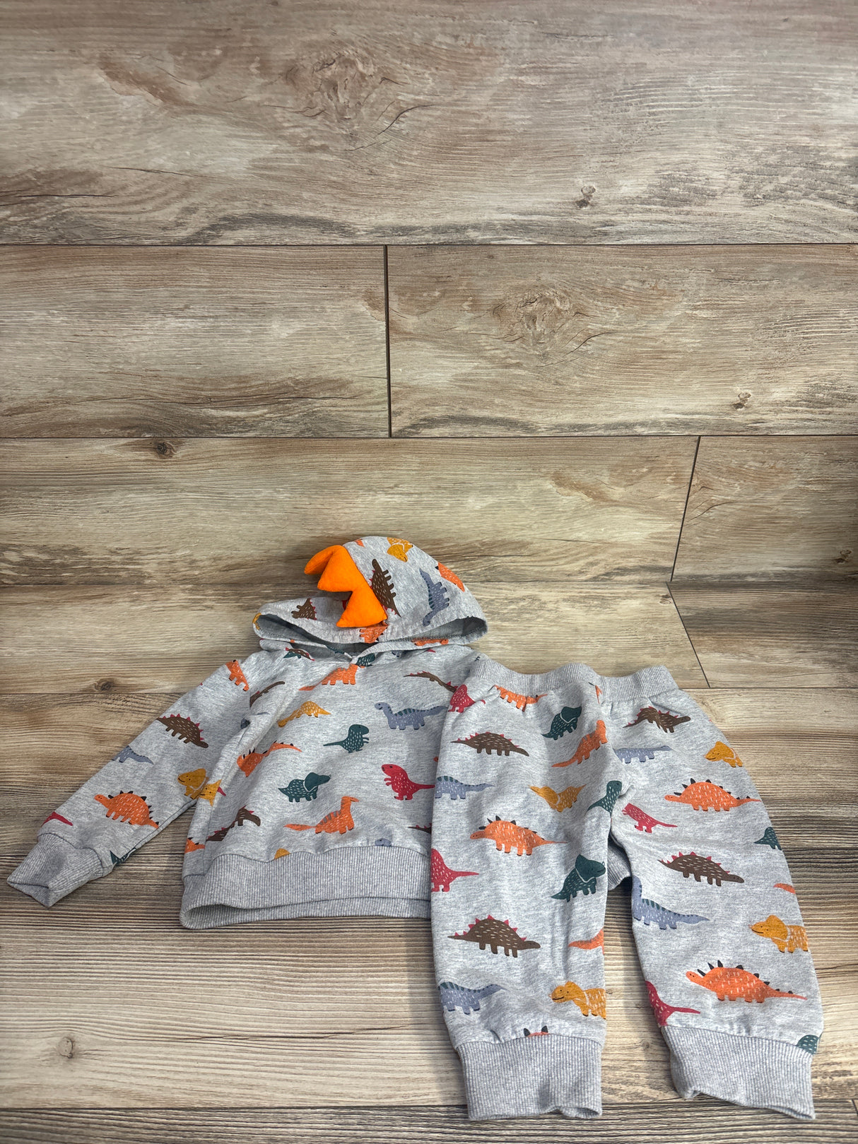 2pc Dinosaur Pull Over Hoodie & Joggers Set Grey sz 18-24m