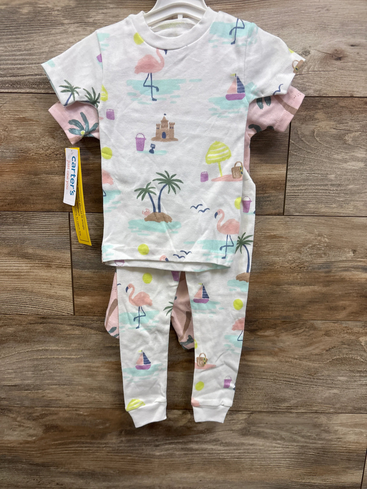 NEW Just One You 4pk Palm Tree Print Pajama Set Pink sz 2T