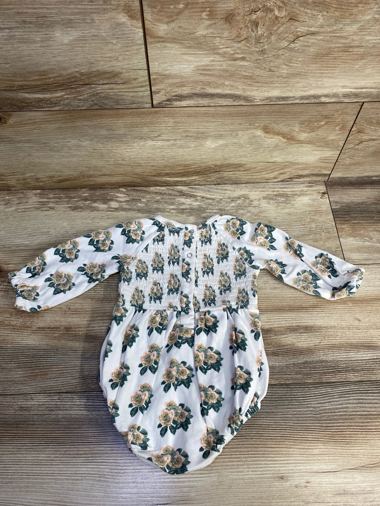 Kate Quinn Floral Smocked Bubble Romper sz 12-18m