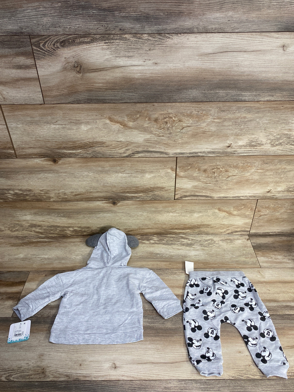 NEW Disney Baby 2pc Mickey Mouse Pull Over Sweater & Joggers Grey sz 12m