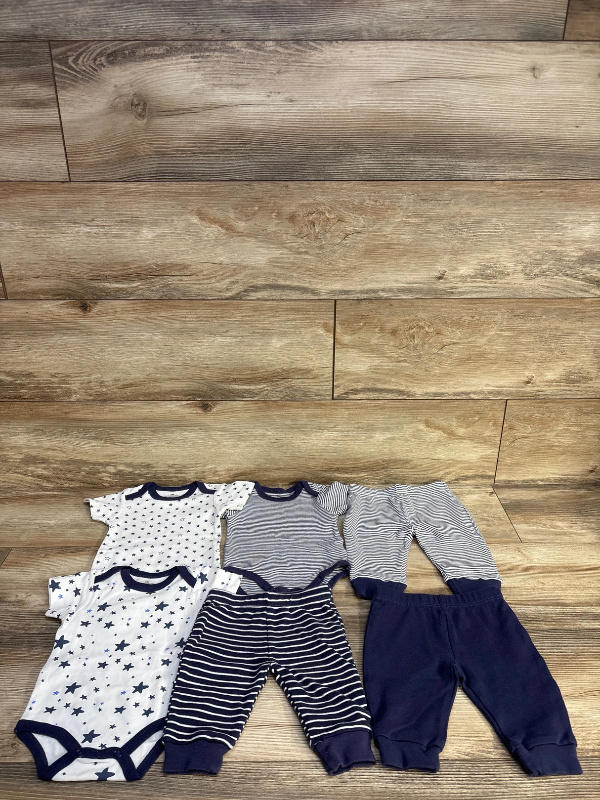 MAMIMAKA 6pc Bodysuit & Pant Set Navy sz 3m