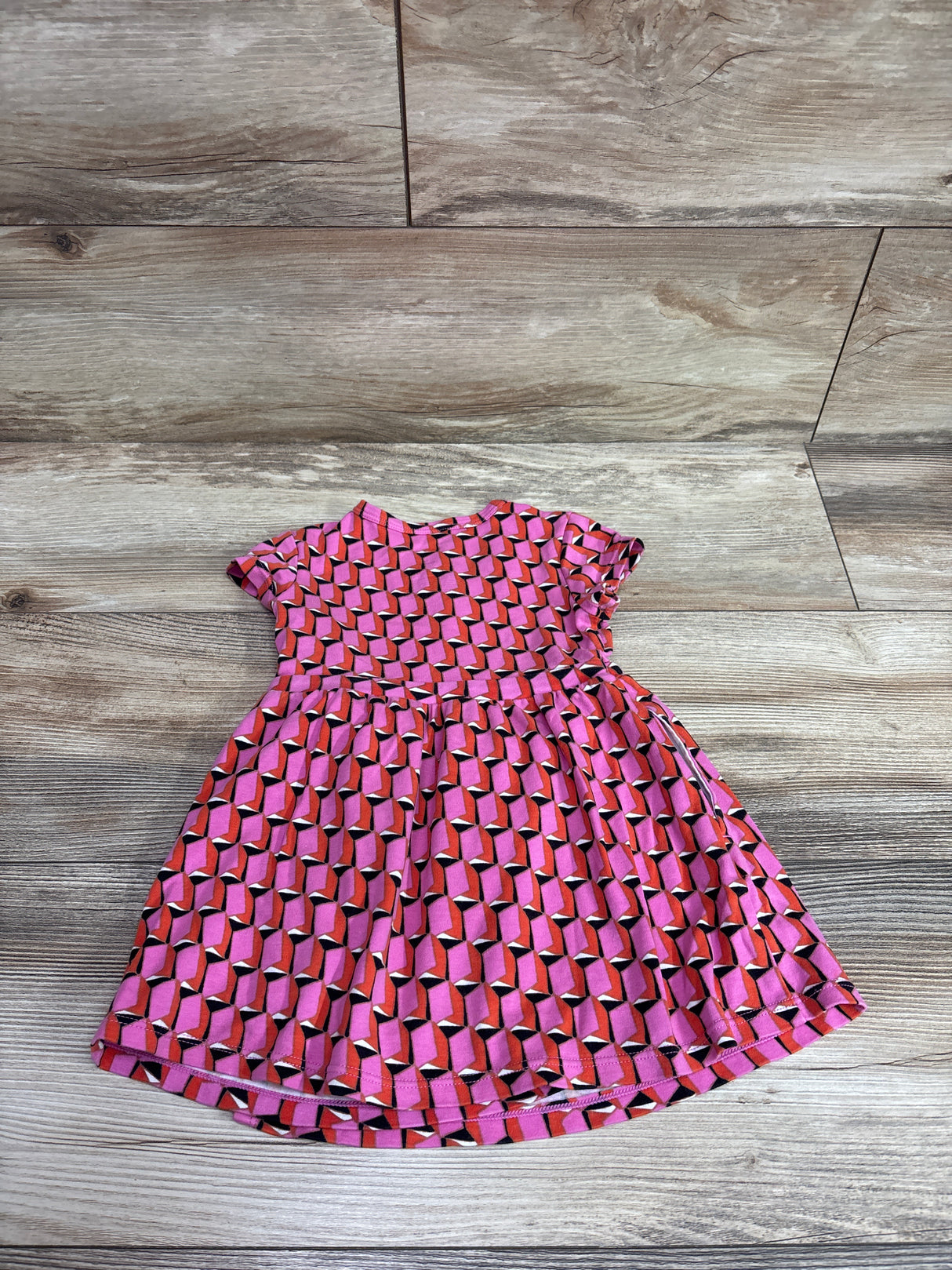Diane Von Furstenberg Faux Wrap Dress Geometric Pink sz 2T