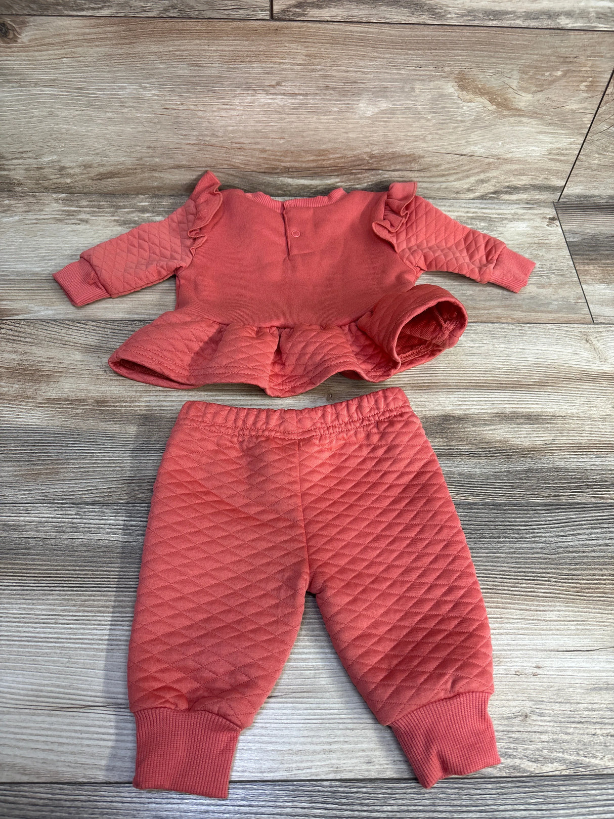 Just Lizzy 2pc Textured Sweatshirt & Joggers Set Pink sz 0-3m