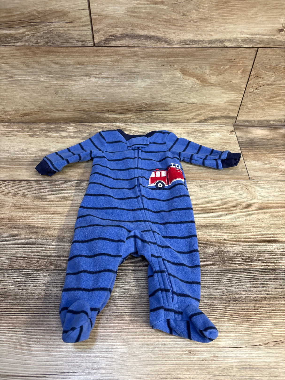 Carter's Striped Firetruck Sleeper Blue sz Newborn