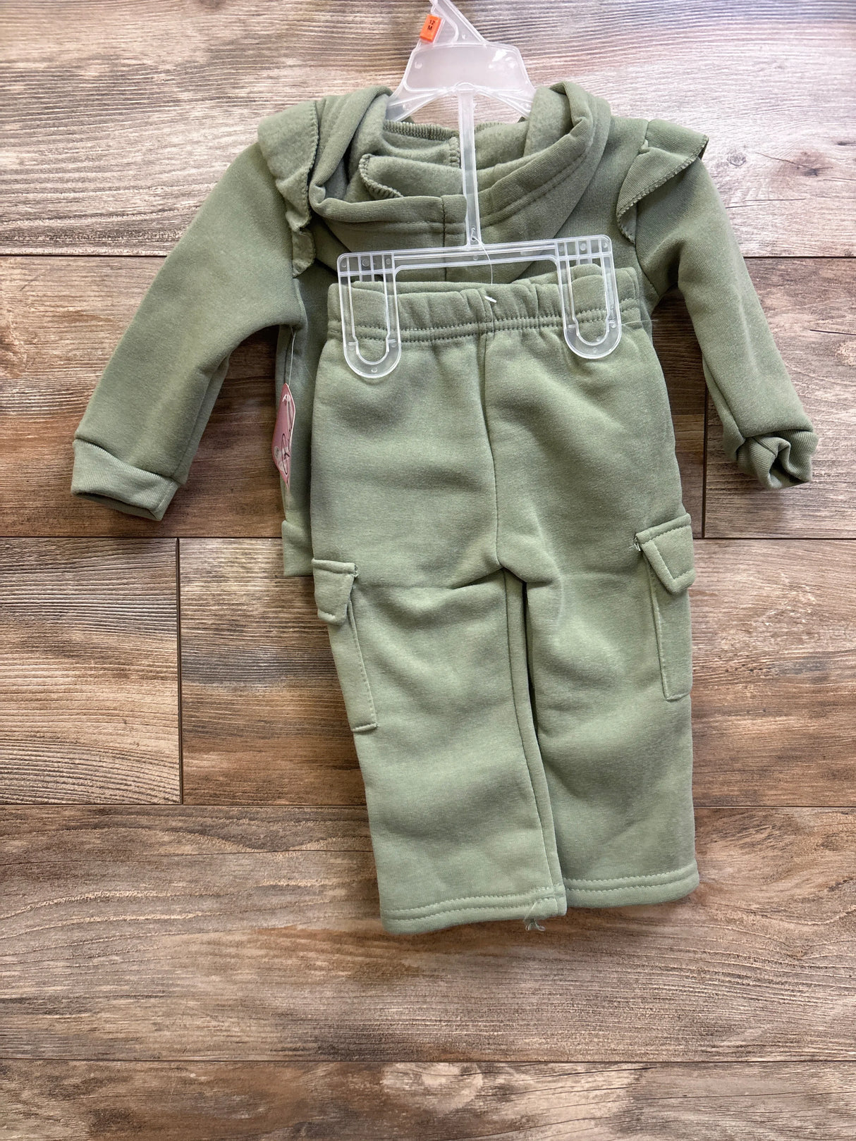 NEW Real Love 2pc Zip-Up Hoodie & Pants Set Green sz 12m