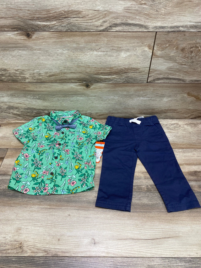 NEW Cat & Jack 3pc Floral Button-Up Set Green sz 18m - Me n Mommy To Be