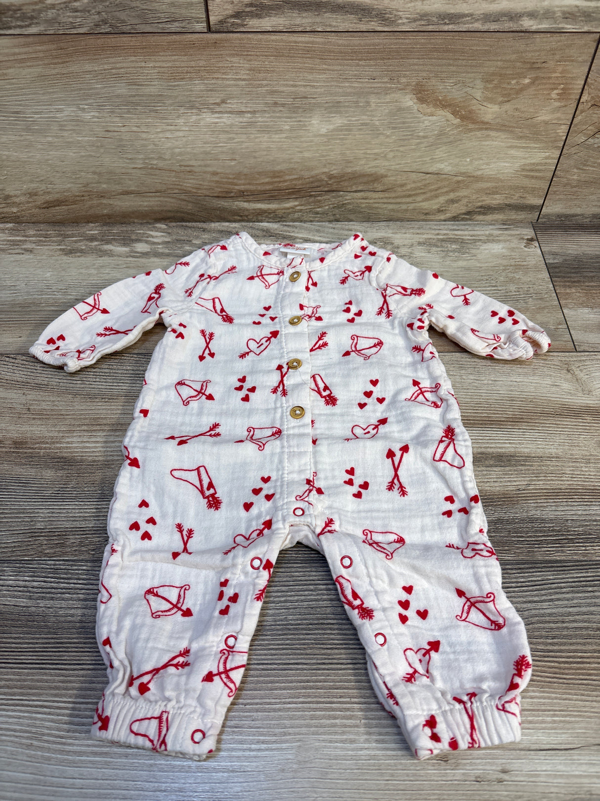 Cat & Jack Valentines Day Print Coverall Ivory sz 0-3m