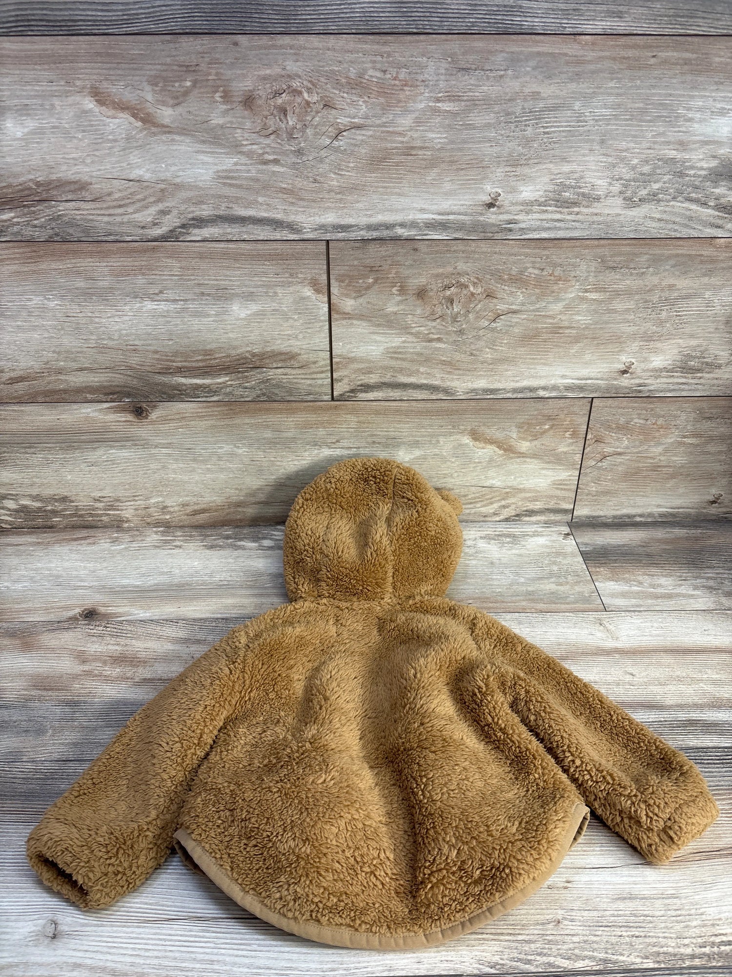 Old Navy Cozy Faux-Fur Critter Hooded Coat Caramel sz 18-24m