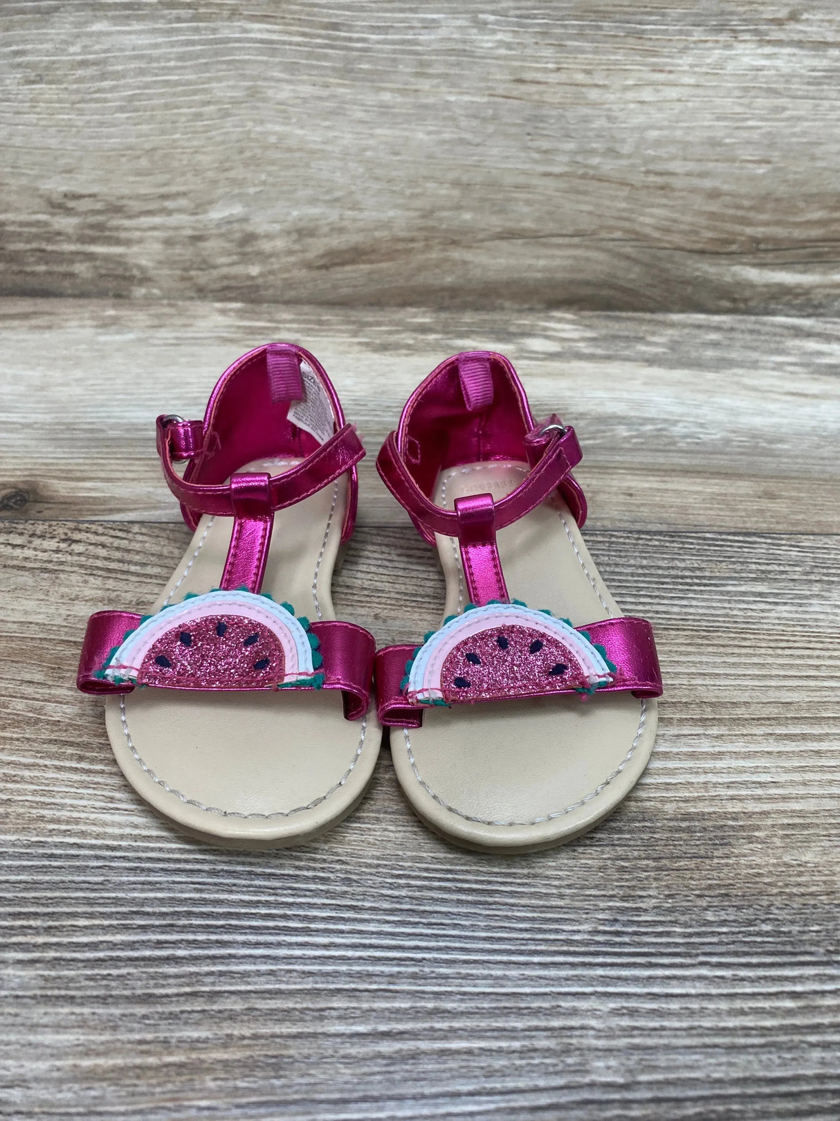 Gymboree Watermelon T-Strap Sandals Pink sz 6c - Me n Mommy To Be