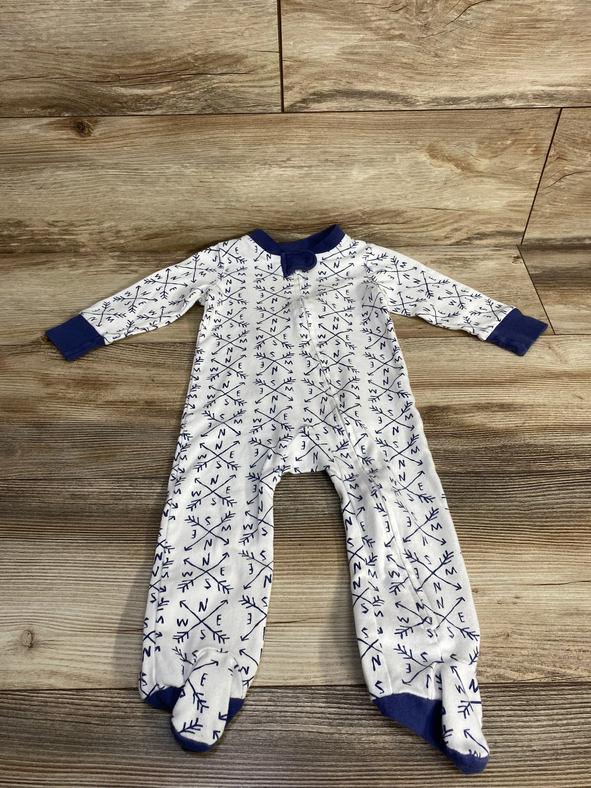 Honest Baby Compass Print Sleeper White sz