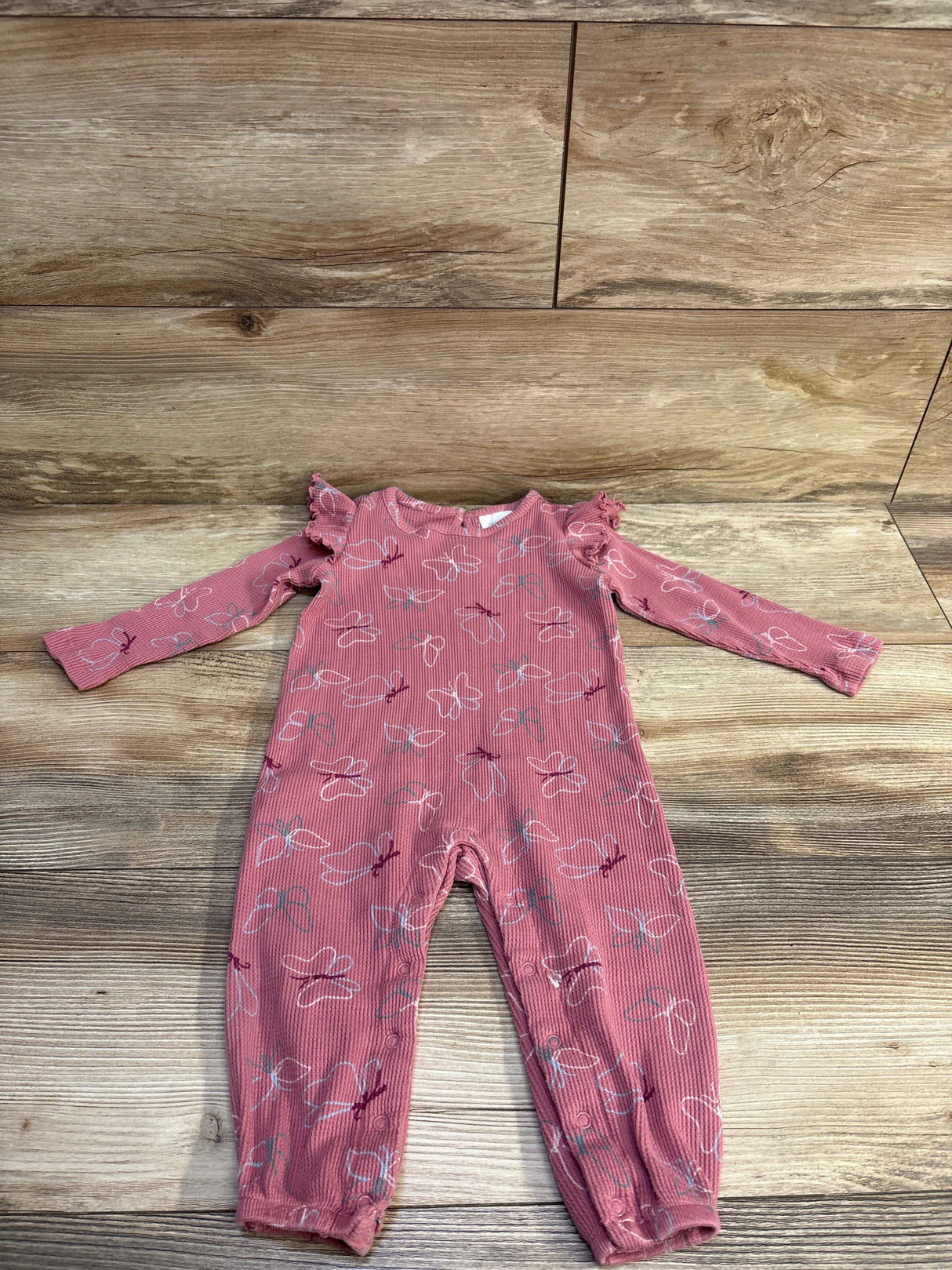 Okie Dokie Waffle Knit Coverall Pink sz 12m