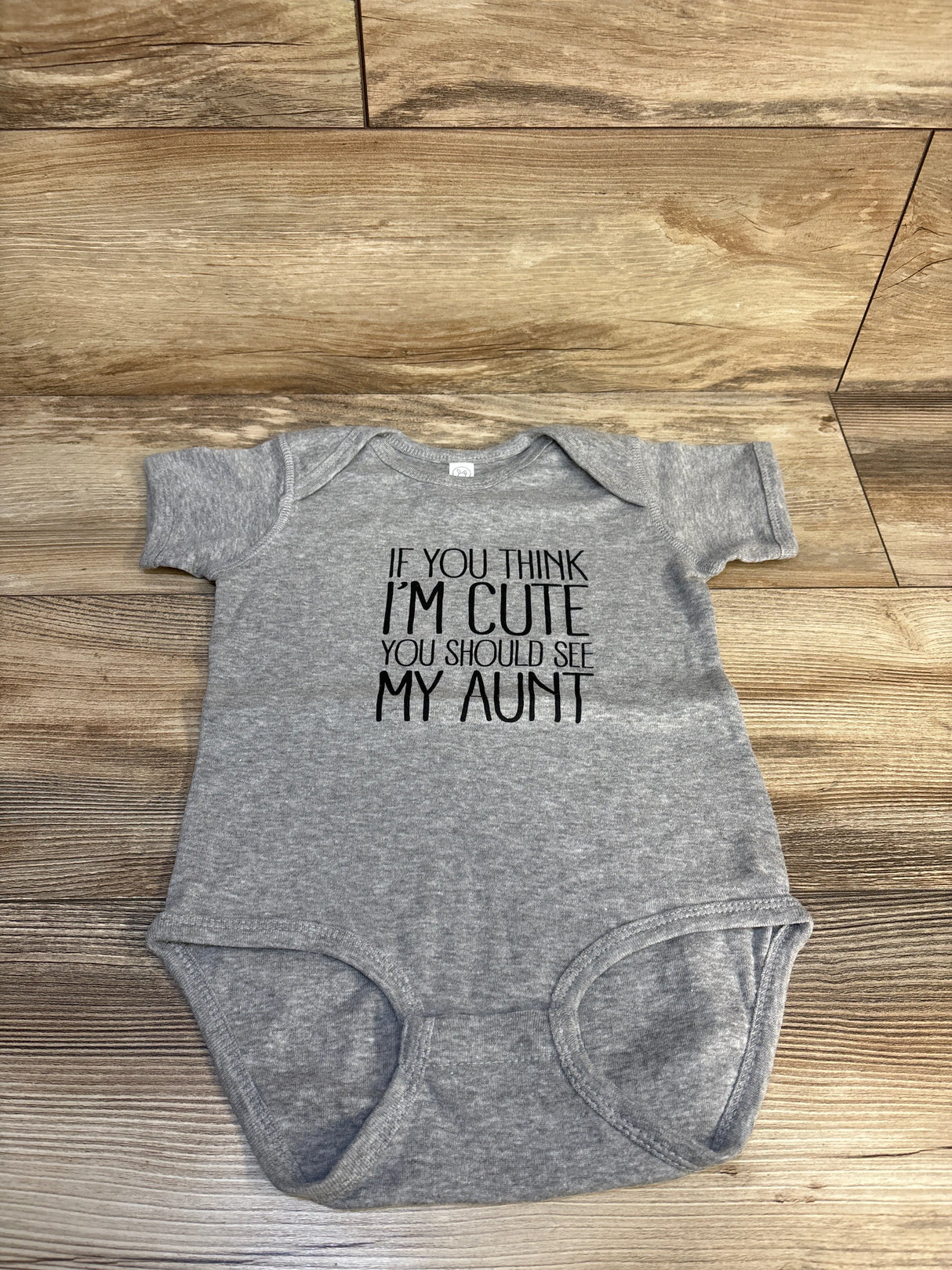 Rabbit Skins If You Think Im Cute Bodysuit Grey sz 24m