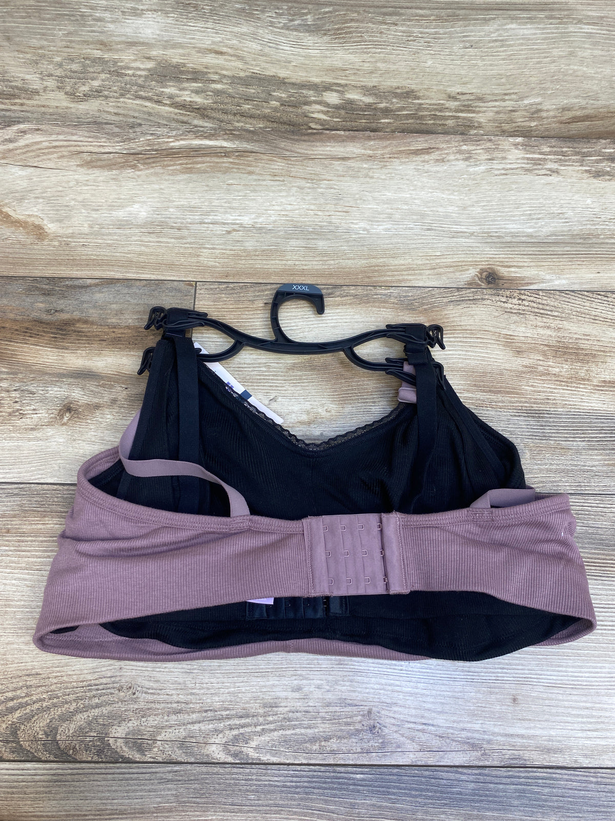 NEW Joyspun 2pk Wire Free Nursing Bralette Black/Purple sz XXXL