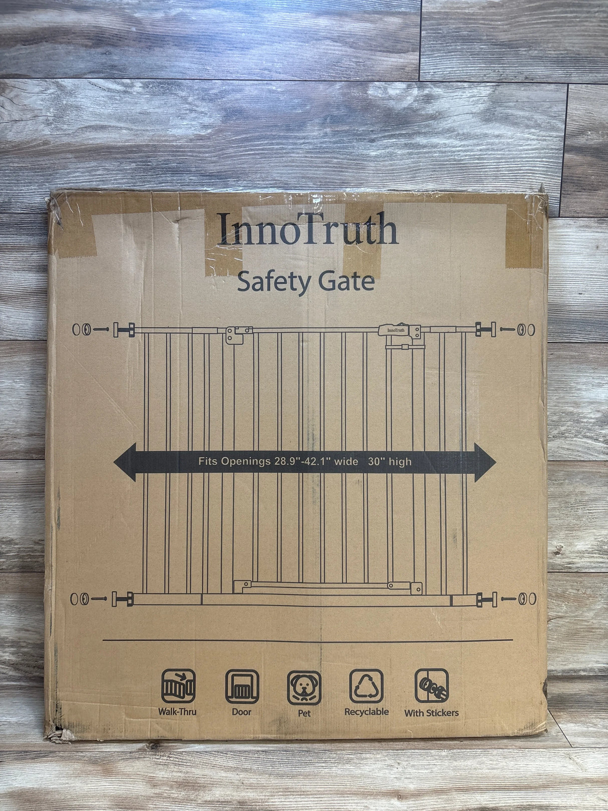 NEW InnoTruth 36" Tall Baby Safety Gate, Black 29-39.6”