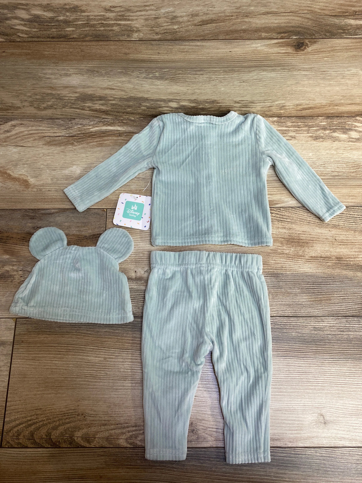 NEW Disney Baby 3pc Set Velour Green sz 0-3m