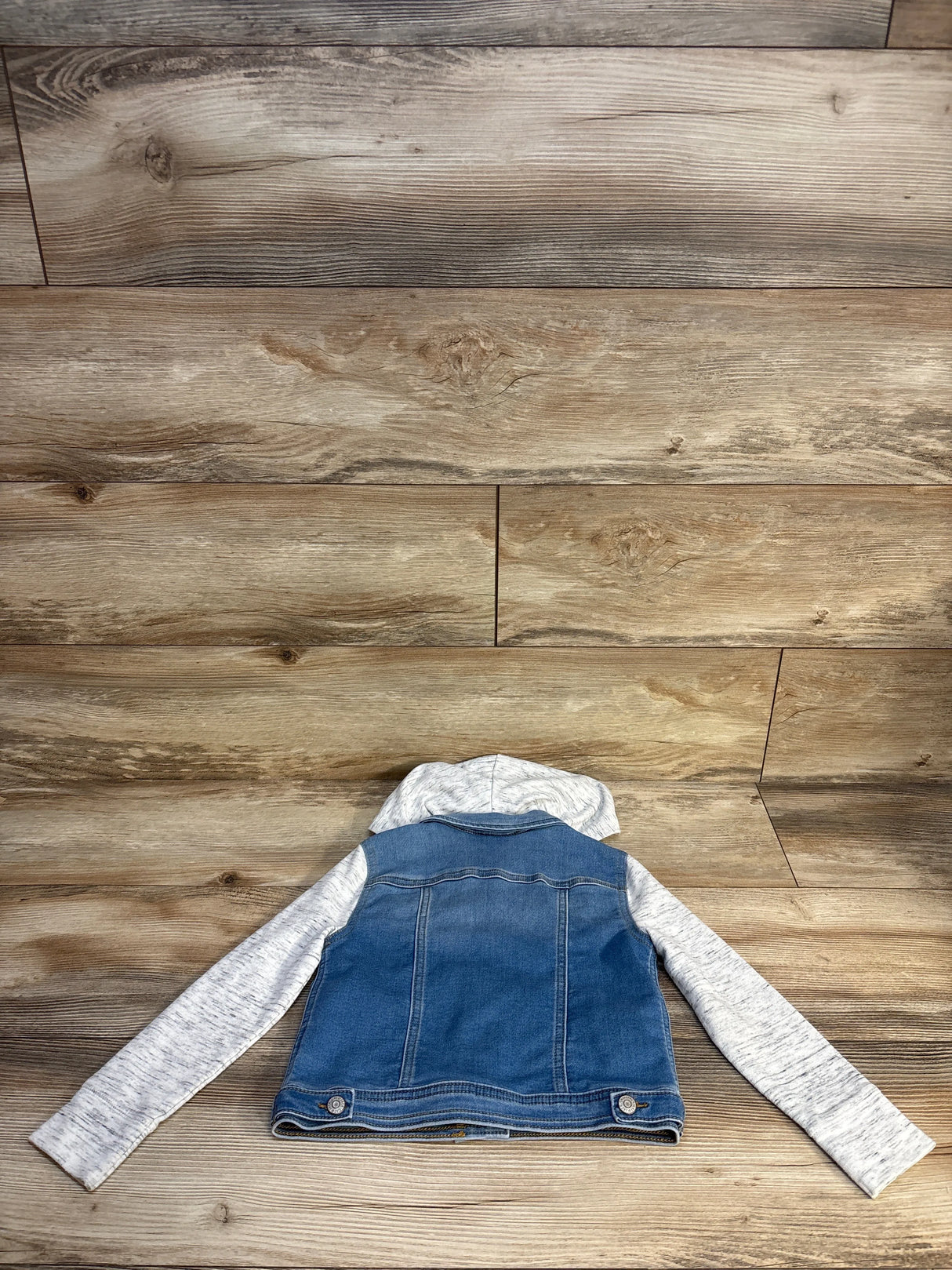 Cat & Jack Hooded Medium Wash Denim Jacket Grey sz 5T