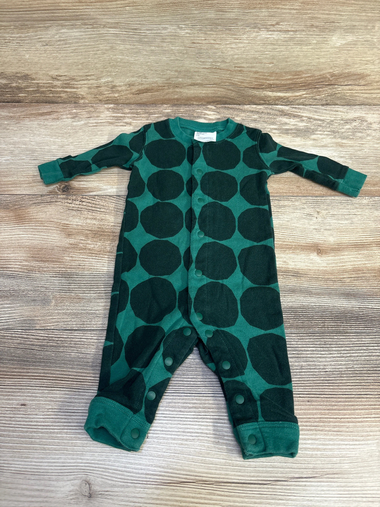 Uni Qlo Polka Dot Footless Sleeper Green sz 3-6m - Me n Mommy To Be
