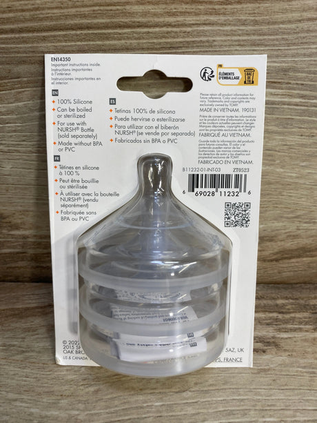 NEW Boon NURSH Silicone Bottle Nipples 3pk Slow Flow 0m+ - Me n Mommy To Be