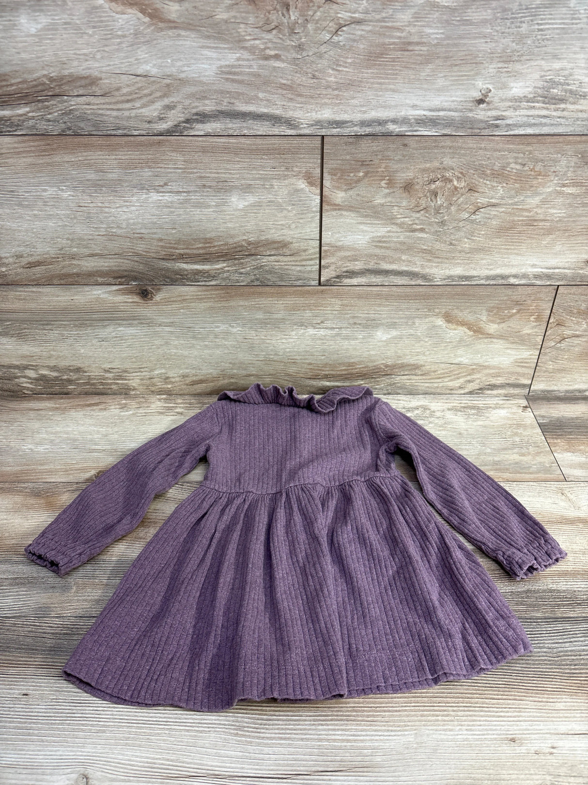 Kate Quinn Long Sleeve Ribbed Dress Mauve sz 2T
