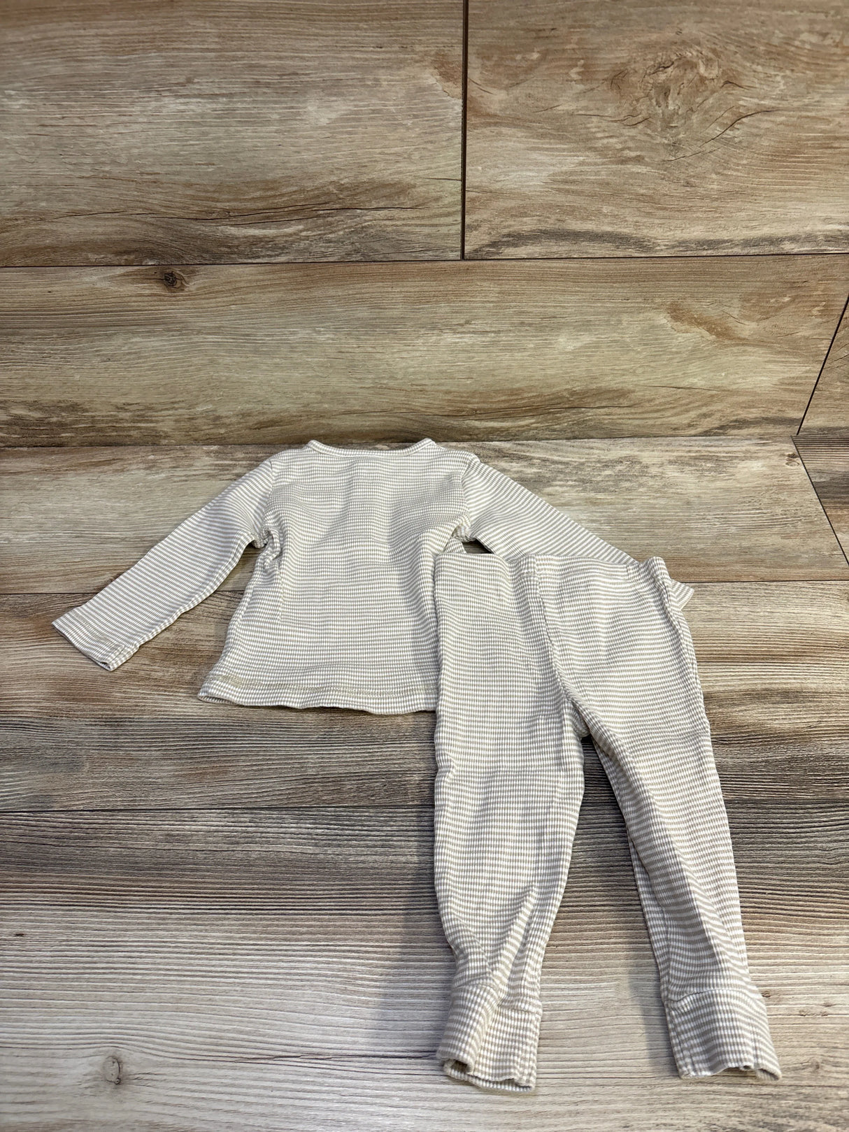 Carter's 2pc Ribbed Henley Shirt & Pants Beige sz 12m