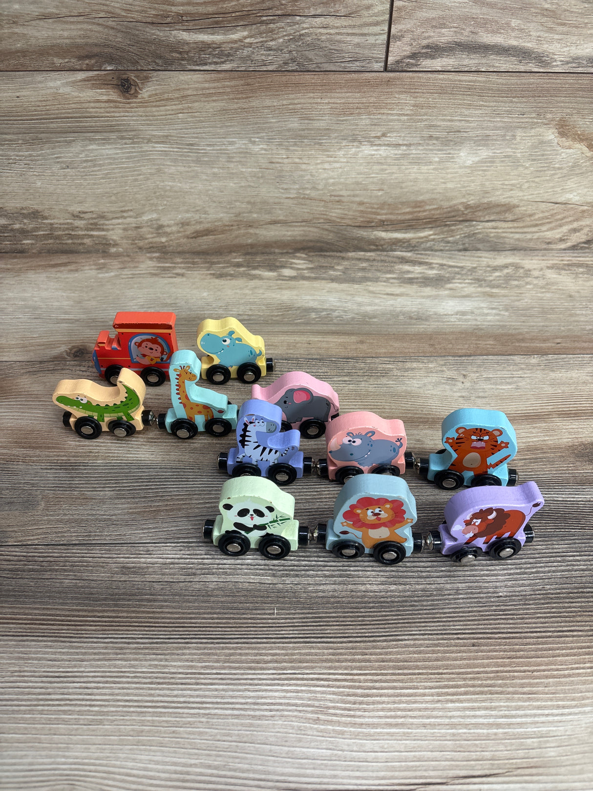 Zeoddler Magnetic Wooden Animals Train Set 11pk