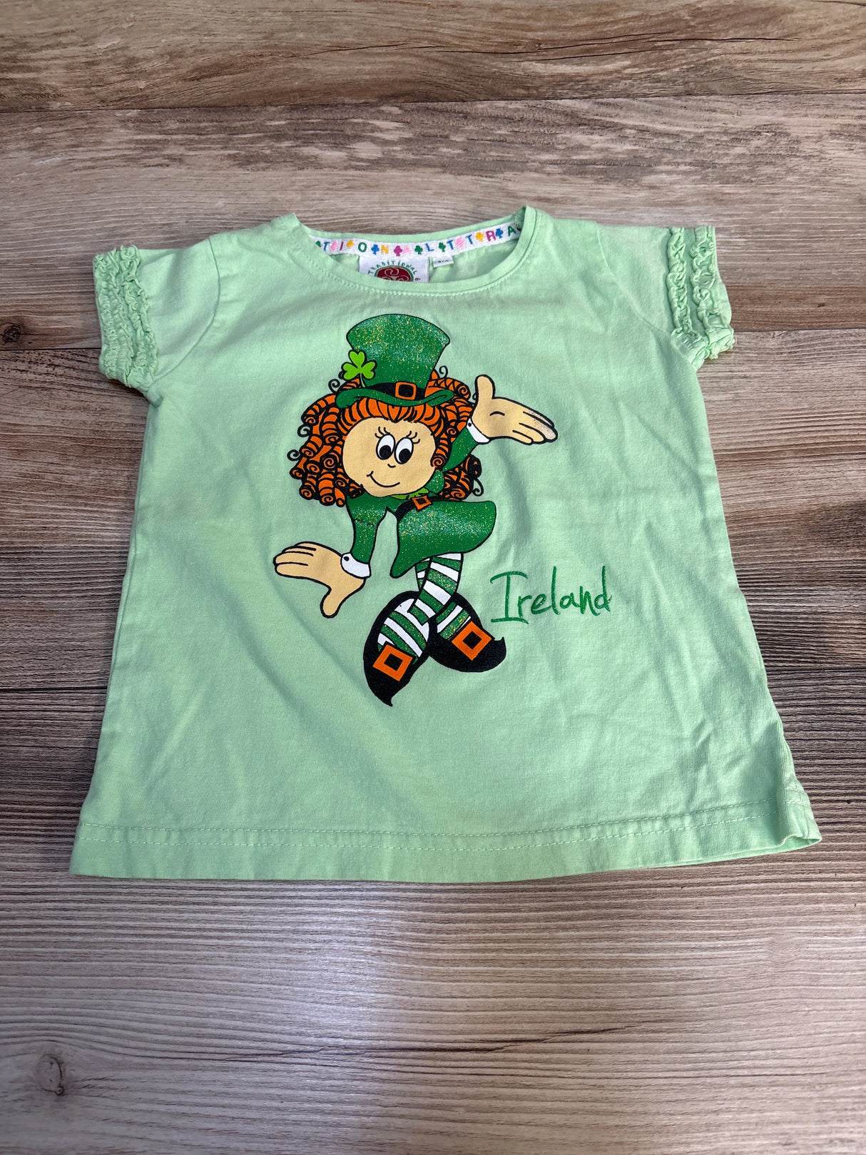 Traditional Craft Wear Ireland Leprechaun Shirt Green sz 3-4T