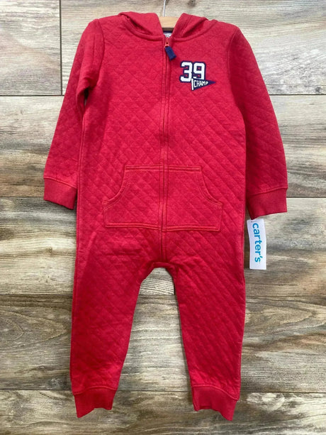 NEW Carter's Sporty Double Knit Red Jumpsuit sz 24m - Me n Mommy To Be