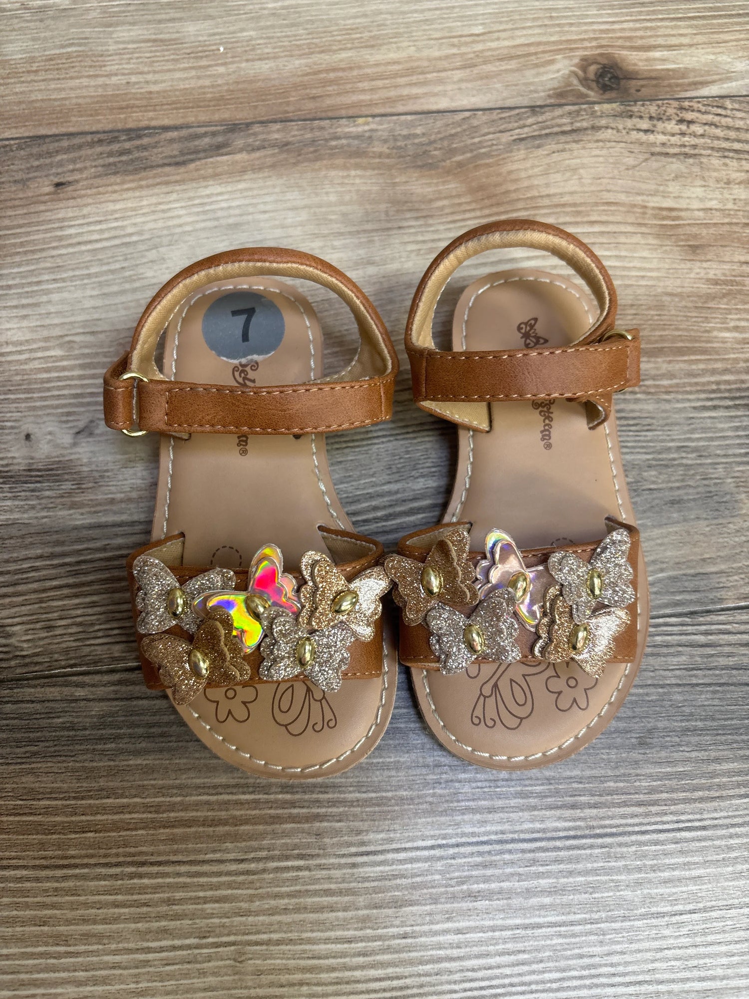 Self Esteem Butterfly Sandals Brown sz 7c - Me n Mommy To Be