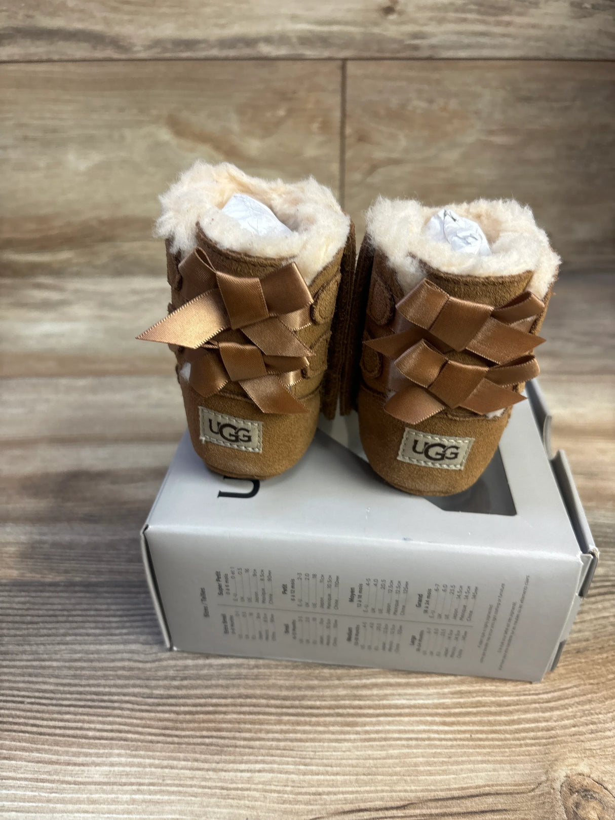 NEW Ugg Baby Bailey Bow I Soft Sole Boots Chestnut sz 0/1c