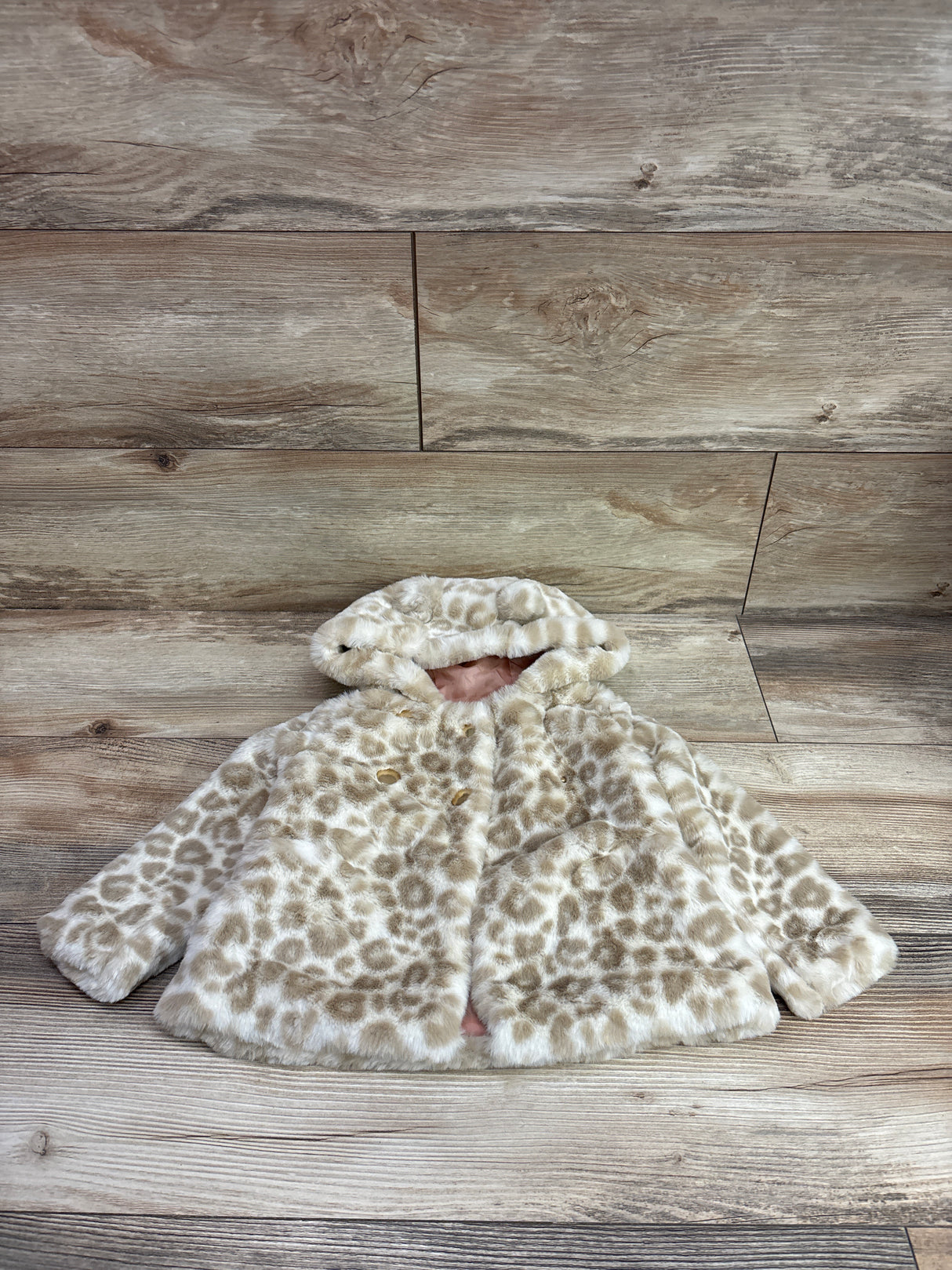 Catherine Malandrino Plush Leopard Print Dress Coat Tan sz 6-9m