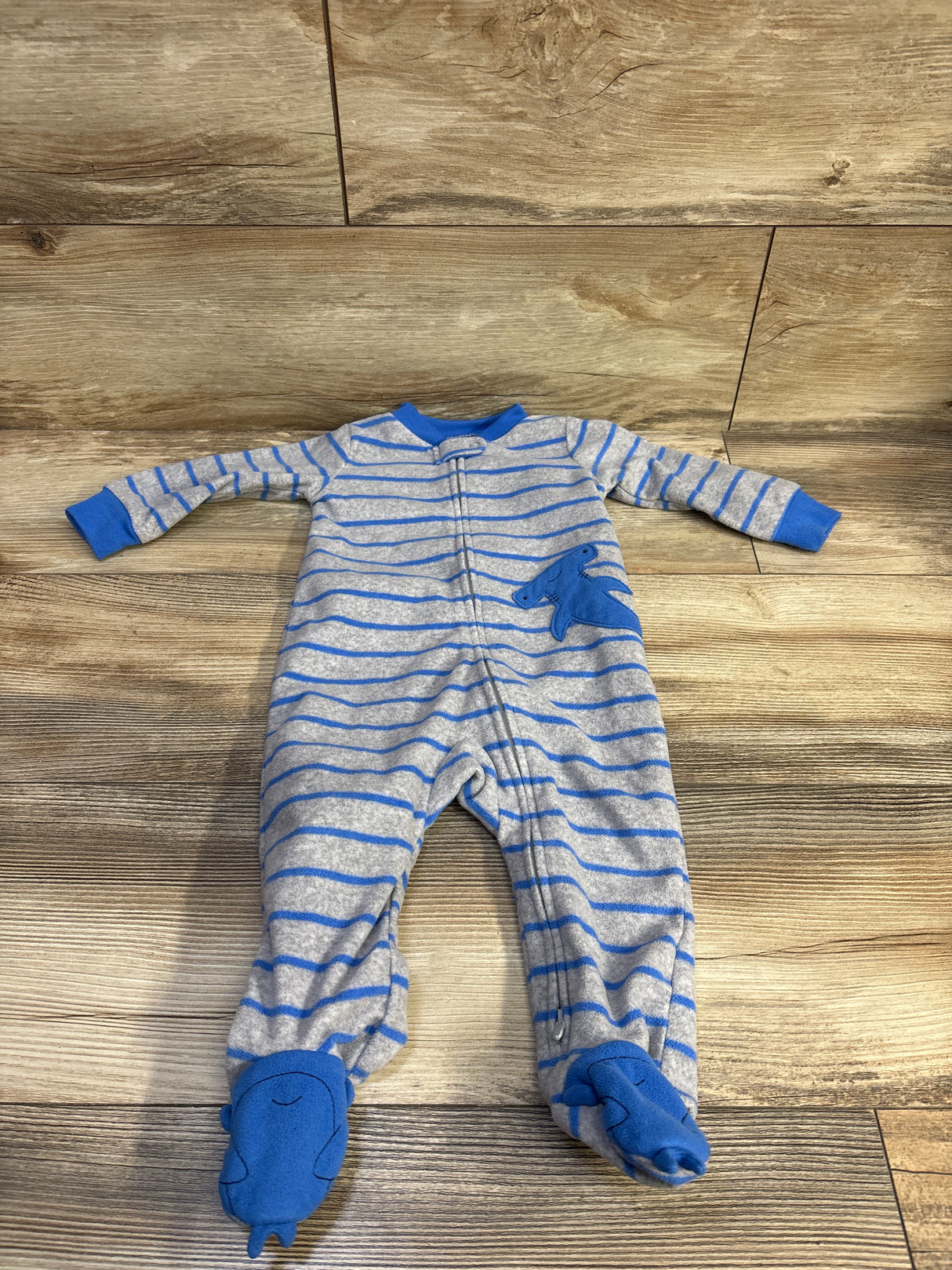 Simple Joys Striped Blanket Sleeper Grey sz 6-9m