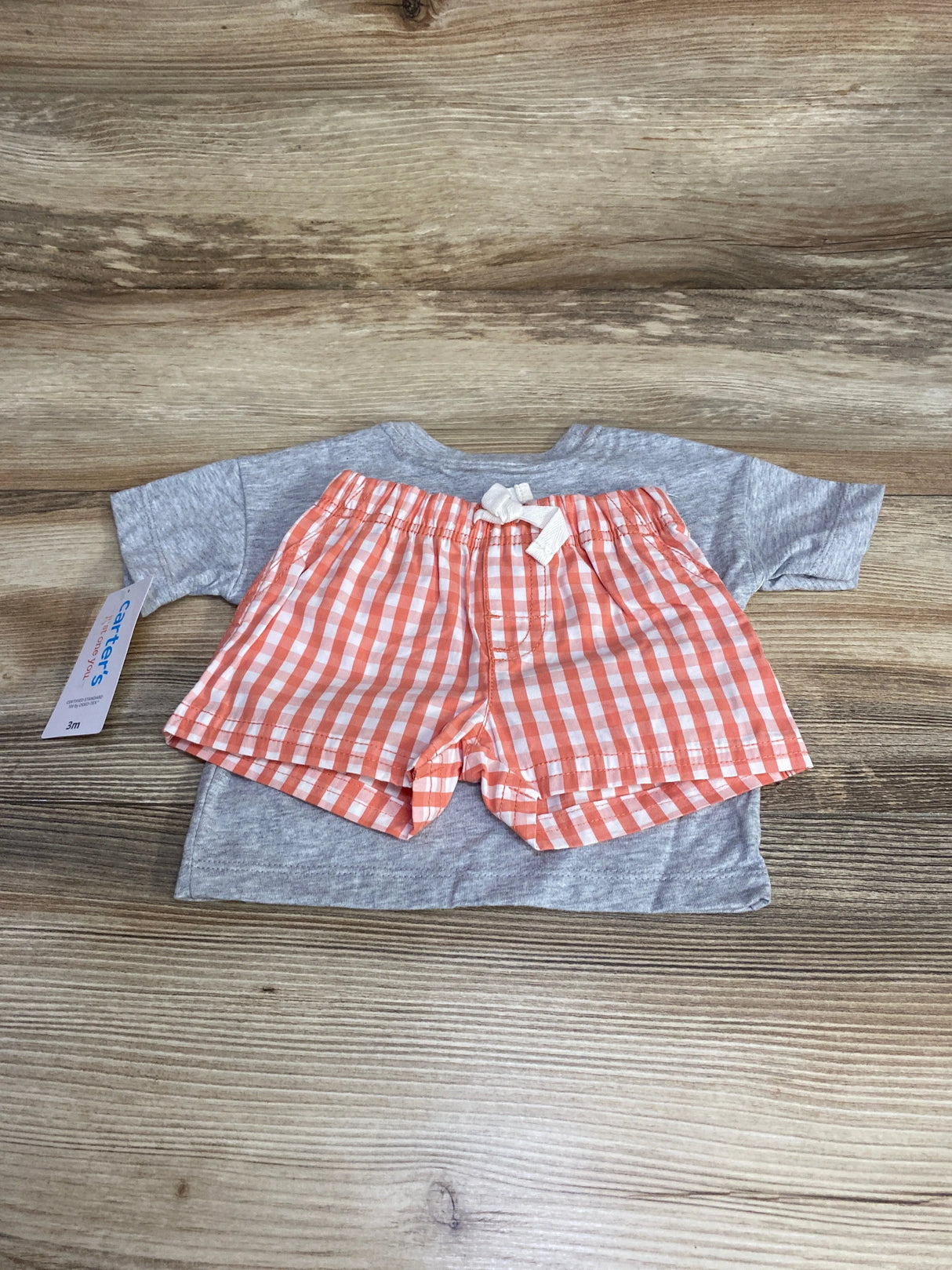 NEW Just One You 2pc Later Gator Shirt & Shorts Grey sz 3m - Me n Mommy To Be