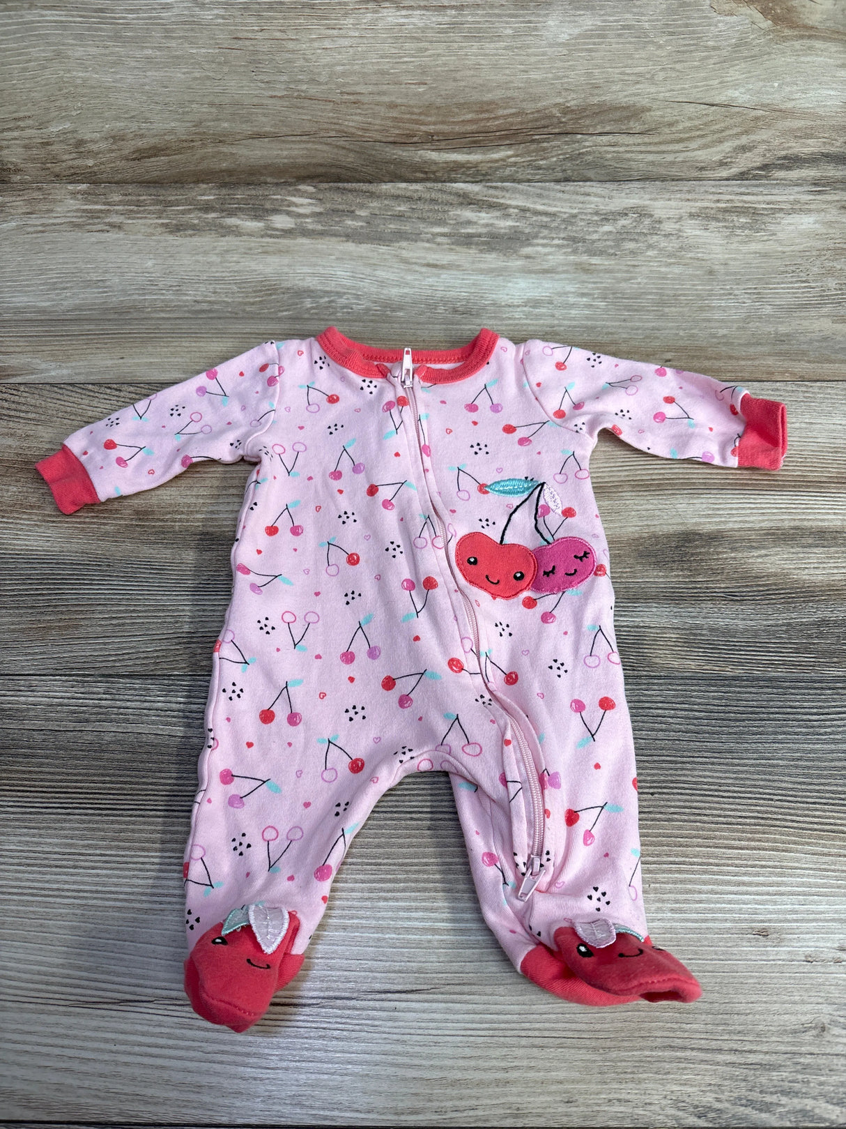 Koala Baby Cherry Print Sleeper Pink sz Newborn