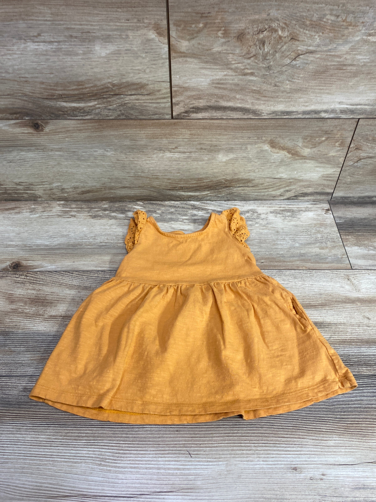 Cat & Jack Eyelet Sleeve Dress Orange sz 12m