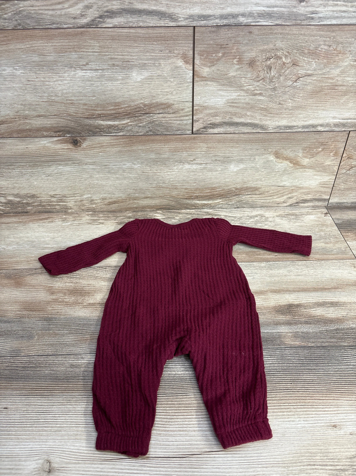 Cat & Jack Waffle Knit Coverall Burgundy sz 0-3m